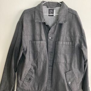Large dark grey denim jean jacket